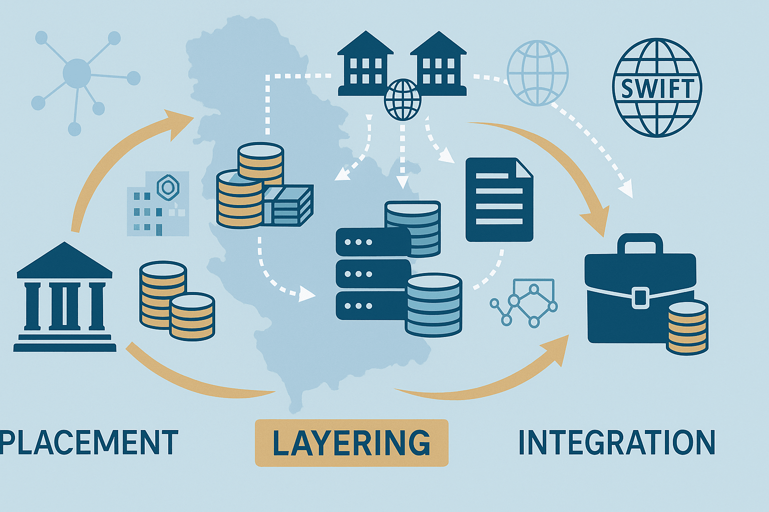 Money laundering stages — focus on layering (Serbia)